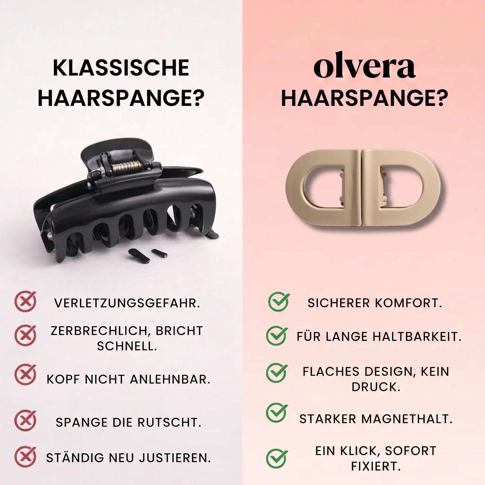 Olvera "D" - Magnetische Haarspange